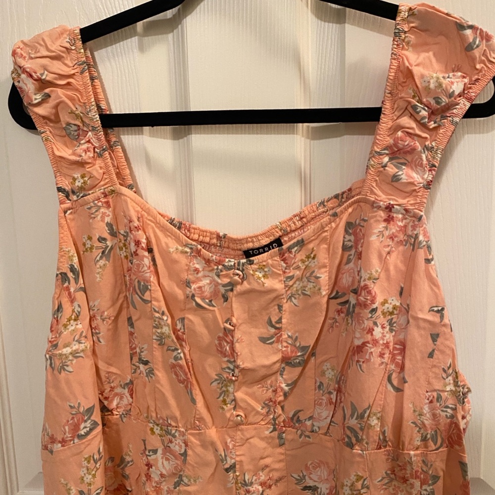Torrid Peach Floral Blouse